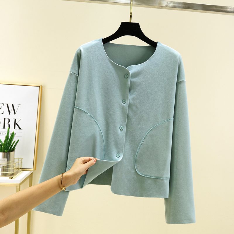 

2025 Новое поступление Кардиган с круглым вырезом Dralon Женский Зимний на флисовой подкладке Heattech Верхняя одежда Повседневный Большого размера С длинными рукавами Верхняя одежда Bean Green L (Recommendation 40.00 kg-55.00 kg