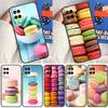 Macarons Cake Dessert Case For Oppo A98 A78 A58 A15 A16 A17 A5 A9 A91 A52 A72 A76 A96 A74 A94 A54 S A57 A77 Cover