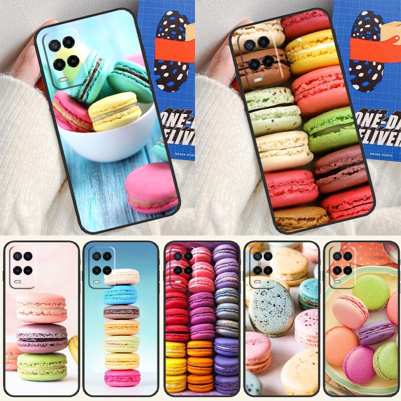 Macarons Cake Dessert Case For Oppo A98 A78 A58 A15 A16 A17 A5 A9 A91 A52 A72 A76 A96 A74 A94 A54 S A57 A77 Cover