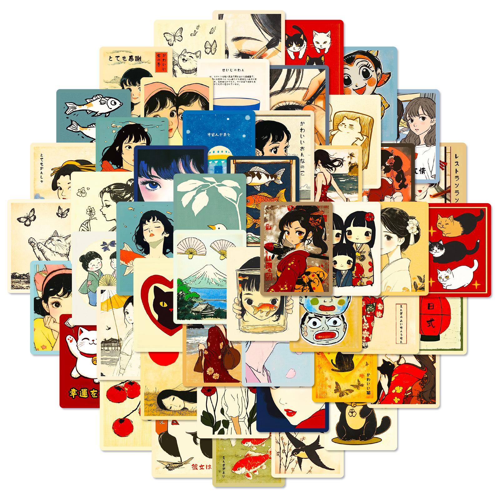 

Новые 50 маленьких наклеек в стиле Чун Ри и мультяшном японском стиле для девочек для DIY мобильного чехла, чемодана, ручного блокнота