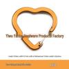 Heart-shaped Aluminum Carabiner Keychain with Steel Wire Hook and Multi-functional Buckle