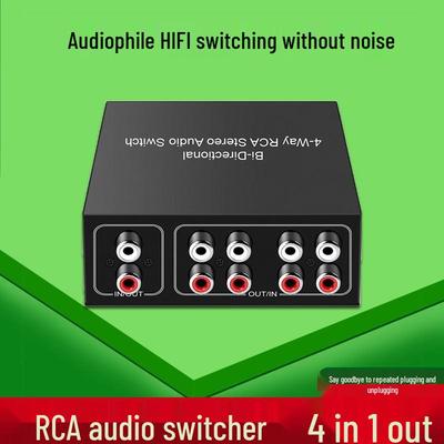 RCA 4-wejściowy 1-wyjściowy Hi-Fi Bezstratny Stereo Audio Przełącznik Adapter