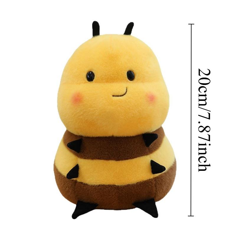 Lovely Bee Plush Toy Kawaii Yellow Cartoon Fluffy Pink Wing Doll Soft Adorable Stuffed Insect Toys Cute Things Birthday Gift
