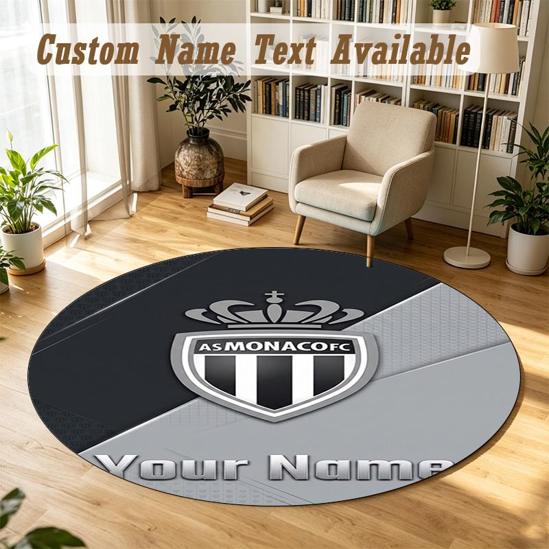 Round Rug Custom NameMonaco FC Pattern Non Slip Carpet Home Floor Decor