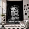 Tapeçaria de Parede com Nome e Texto Personalizados, Tapeçaria Decorativa Cristiano Ronaldo Para Quarto