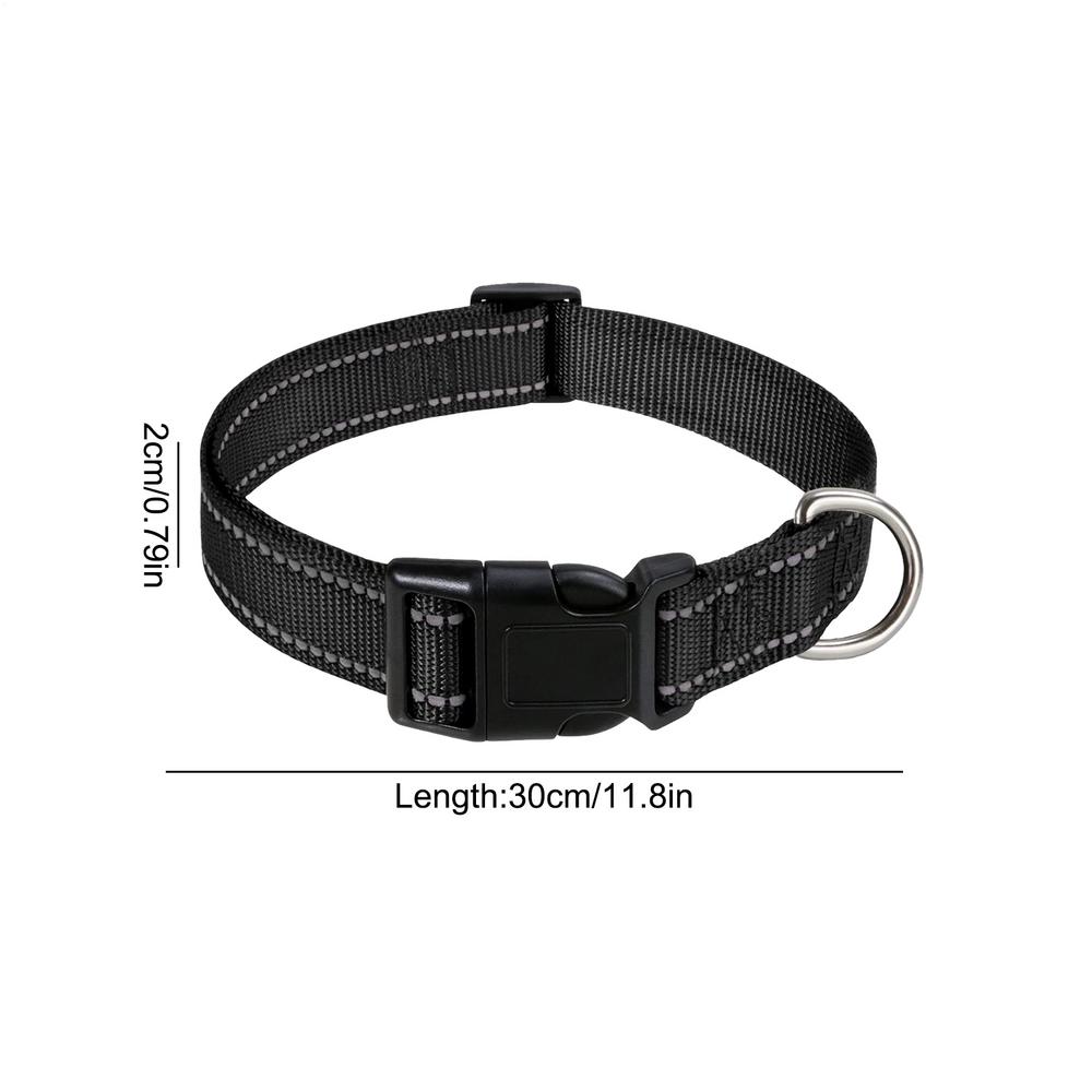 Reflective Dog Collar Adjustable Cat Collar Safety Nylon Pet Collar Durable Comfortable Reflective Pet Collar Pet Supplies
