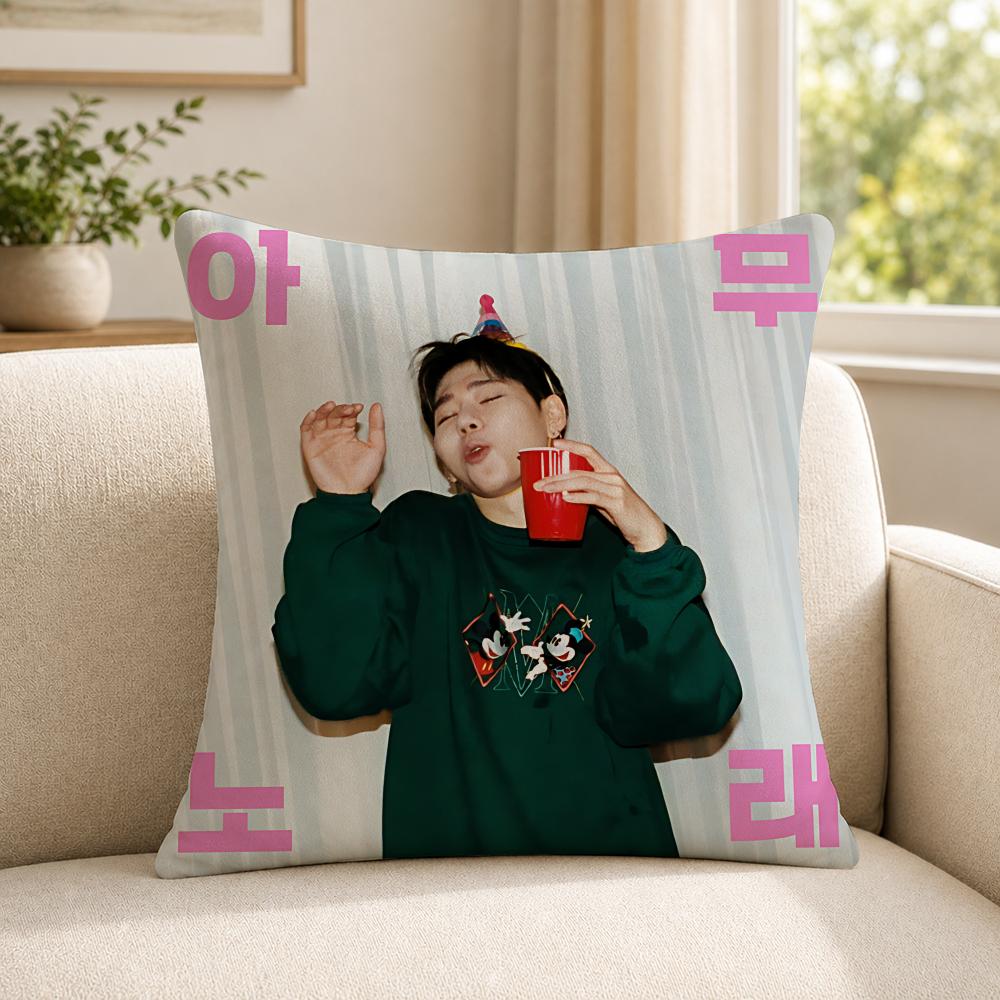 Rapper ZZICO Cushion Cover Soft Short Plush SkinFriendly Cushion Case for MultiScene Use