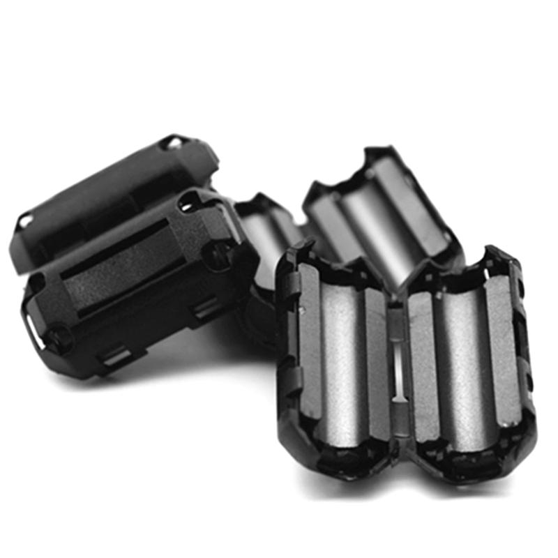 1Set Black Clip-on Ferrite Ring Core Bead Choke RFI EMI Filter Noise Suppressor Cable Clip For USB Audio Video Cable Power Cord