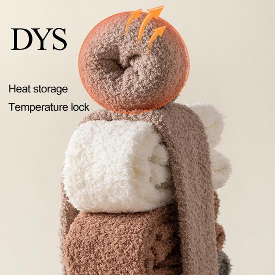 Solid Color Stockings 1 Pair Women Winter Socks Tihick Plush Over Knee Anti-slip Coral Thick Fleece Warm Thickened Warmth for Various Occasions