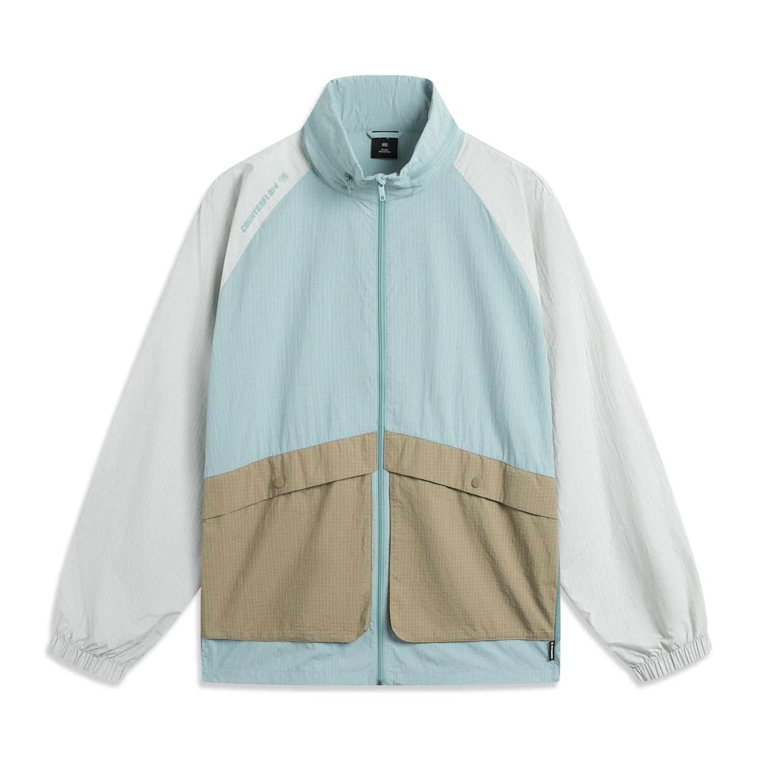 

Li Ning CF Цветной блок на молнии Стойка воротник Универсальный Повседневный Свободный Спортивный Ветровка Мужская Верхняя одежда AFDV351-4 L