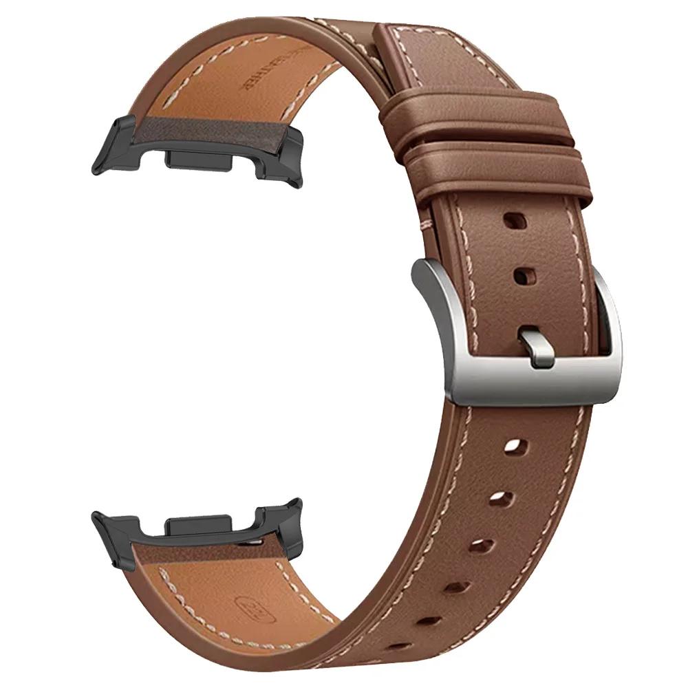 

Leather Strap for Samsung Galaxy Watch 8 Classic 8 44mm 40mm 46mm No Gaps Bands for Galaxy Watch Ultra 2 47mm Bracelet Watchband Watch 8 40-44-46mm черный коричневый