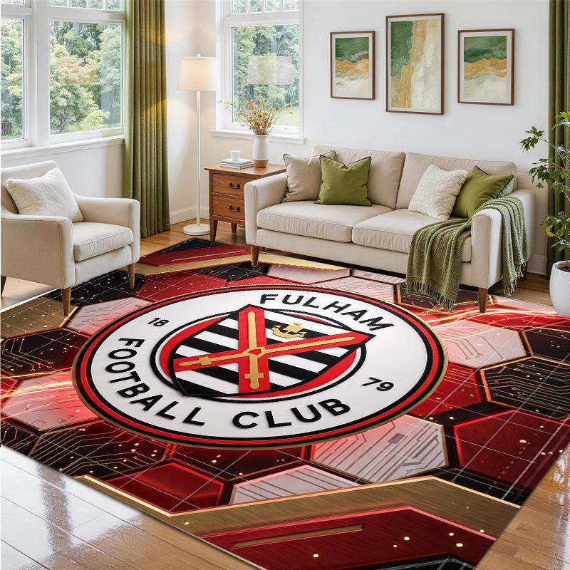 Fulham Voetbal Design Kristalfluweel Tapijt Zacht Decoratief Matje voor Slaapkamer Entree