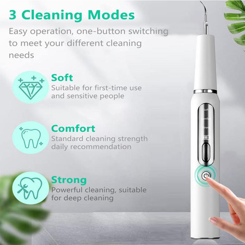 Ultrasonic Dental Scaler For Teeth Tartar Stain Tooth Calculus Remover Electric Sonic Teeth Plaque Cleaner Dental Stone Removal