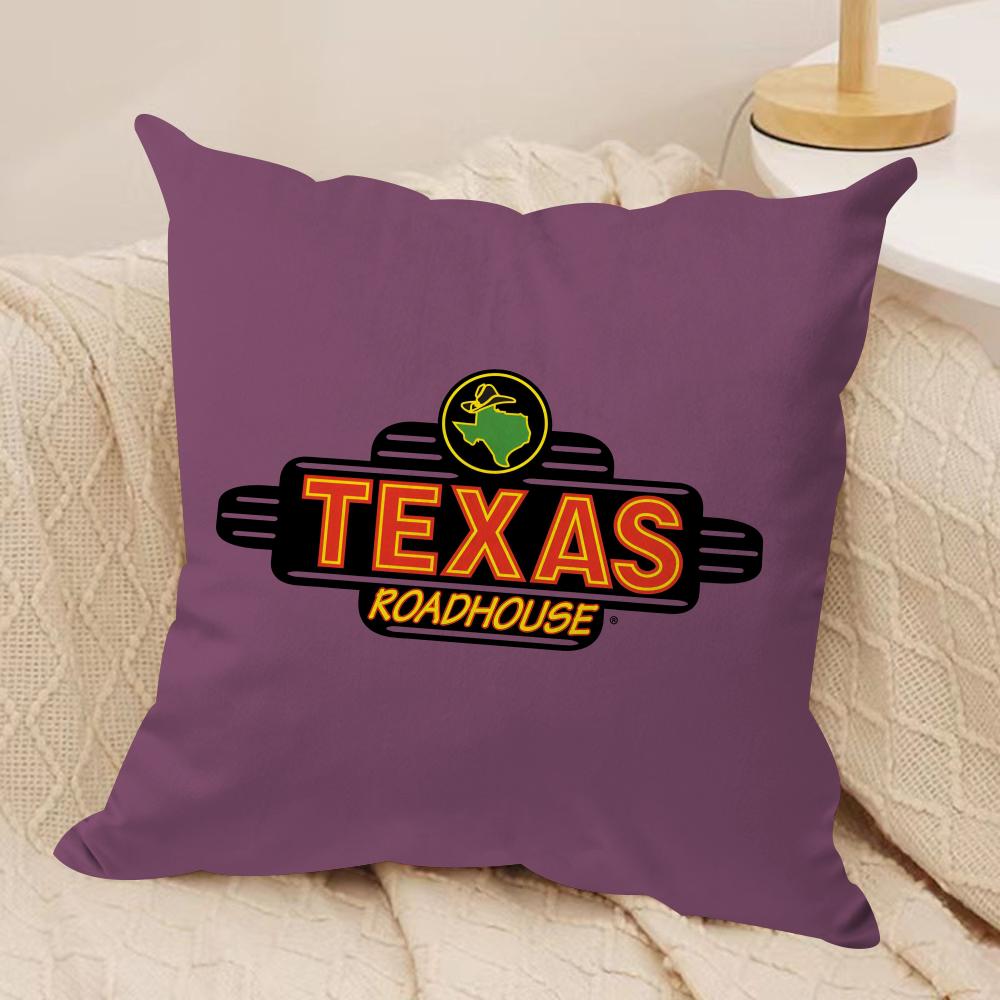 TTexas Roadhouse Cushion Cover Soft Plush Fabric DoubleSided Printed Sofa Cushion Cover for All Seasons Home Decor Gift