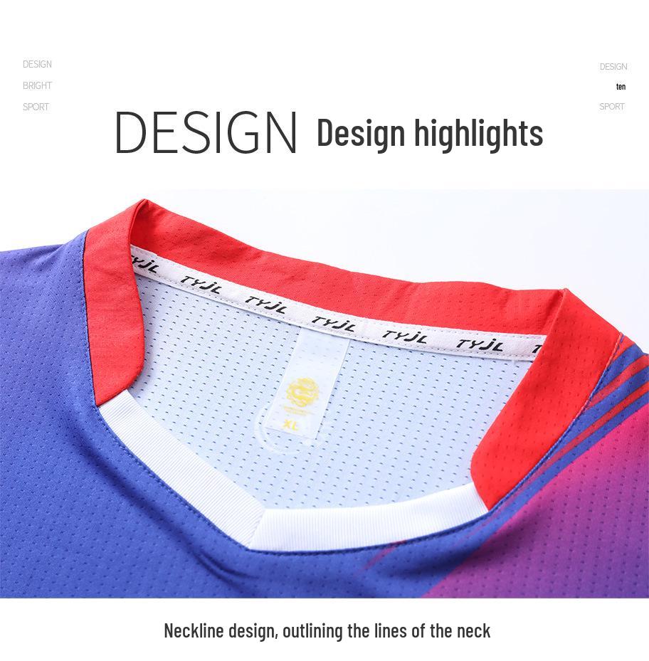 Men's and Women's Quick-Dry Breathable Short-Sleeve Badminton Sports Set, Ideal for Training and Competition, with Custom Text Printing Option