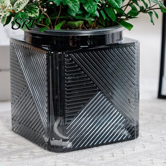 Indoor Self Watering Pot Automatic Water-absorbing Flowerpot with Transparent Water Level Indicator Self-Watering Planter for Plants Succulents Cactus