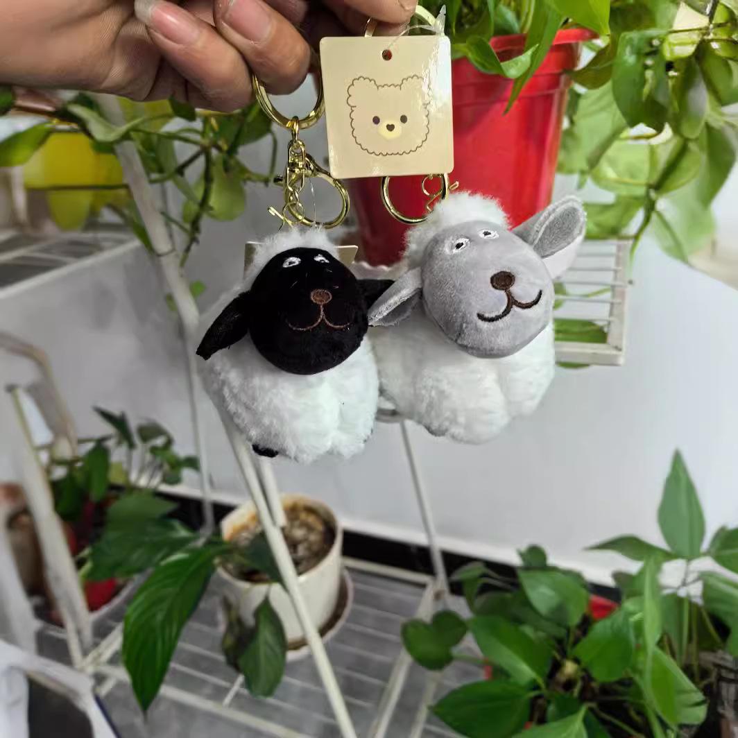 

Cute Cartoon Little Lamb Plush Keychain Doll 8 cm чорний