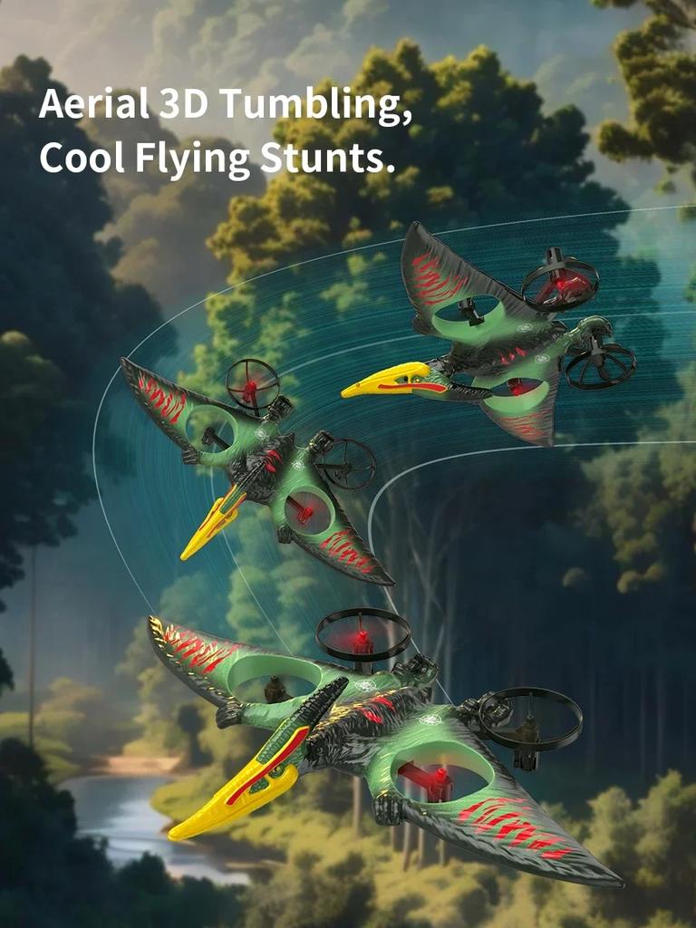 Rc Plane Pterosaur Remote Control Aircraft Glider 2.4G Foam Airplanes with Led Light Gravity Sensing Aircraft Glider Toys Boys