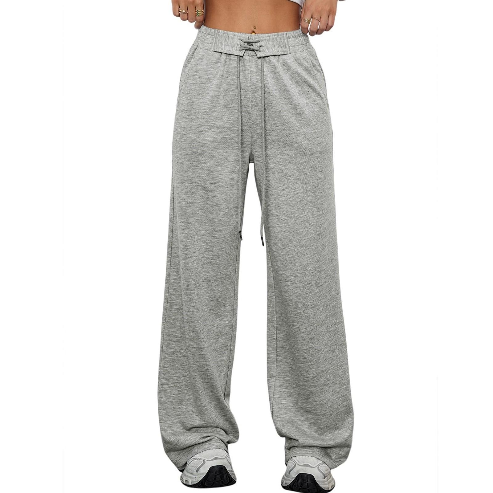 

Женские брюки с высокой посадкой и широкими штанинами, повседневные брюки на кулиске, джоггеры с карманами XL