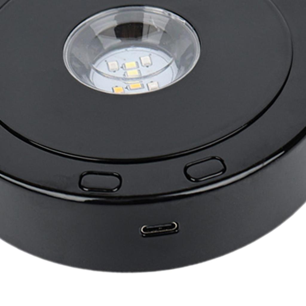 Rotating Display Stand with Colorful LED Lights Exhibitions Photography Products LED Rotating Display Stand Electric Turntable