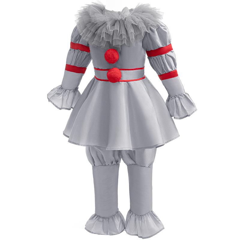 Costume Cosplay Joker Enfant Horreur Manches Bouffantes Col Tulle Pantalon Halloween Noël