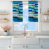 2-Panels Blue Series Glass Window Curtains   Distinctive Printed Curtains   Suitable for Gifting To Family and Friends