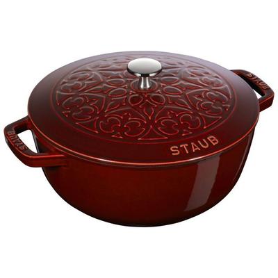 Cocotte - STAUB - Lily Pattern - 24 Cm - Majolica Glaze - 3.50 L
