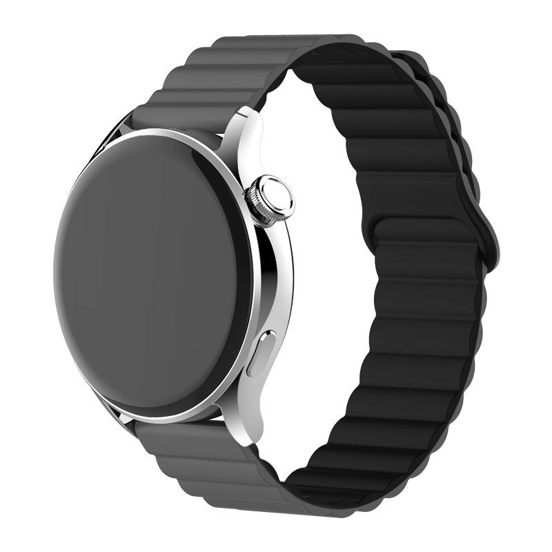 Huawei GT5 & Samsung Two-Tone Silicone Magnetic Loop Watch Strap (16mm/18mm)