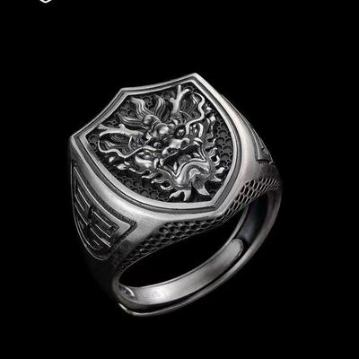 Retro Faucet Ring for Men, Fashionable Single Ring, Index Finger, Domineering Ring Opening, Adjustable