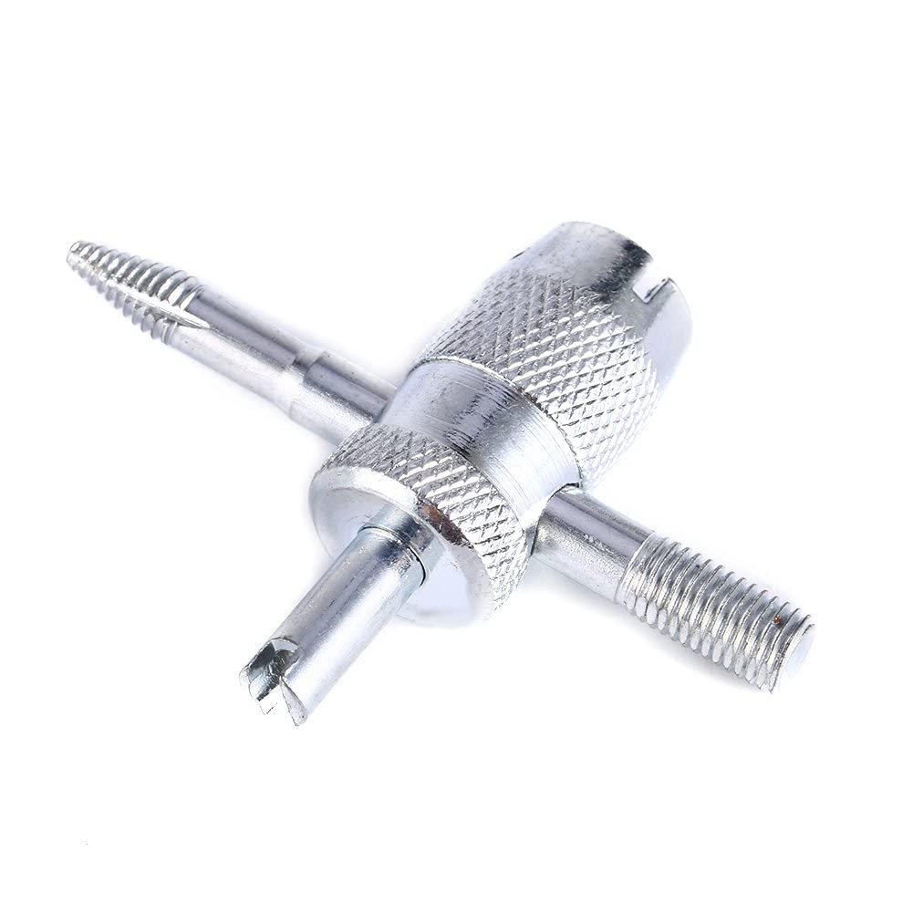 Qiilu 4 Way Valve Core Tool Tire Valve Stem Core Repair Remover Tool 1pcs