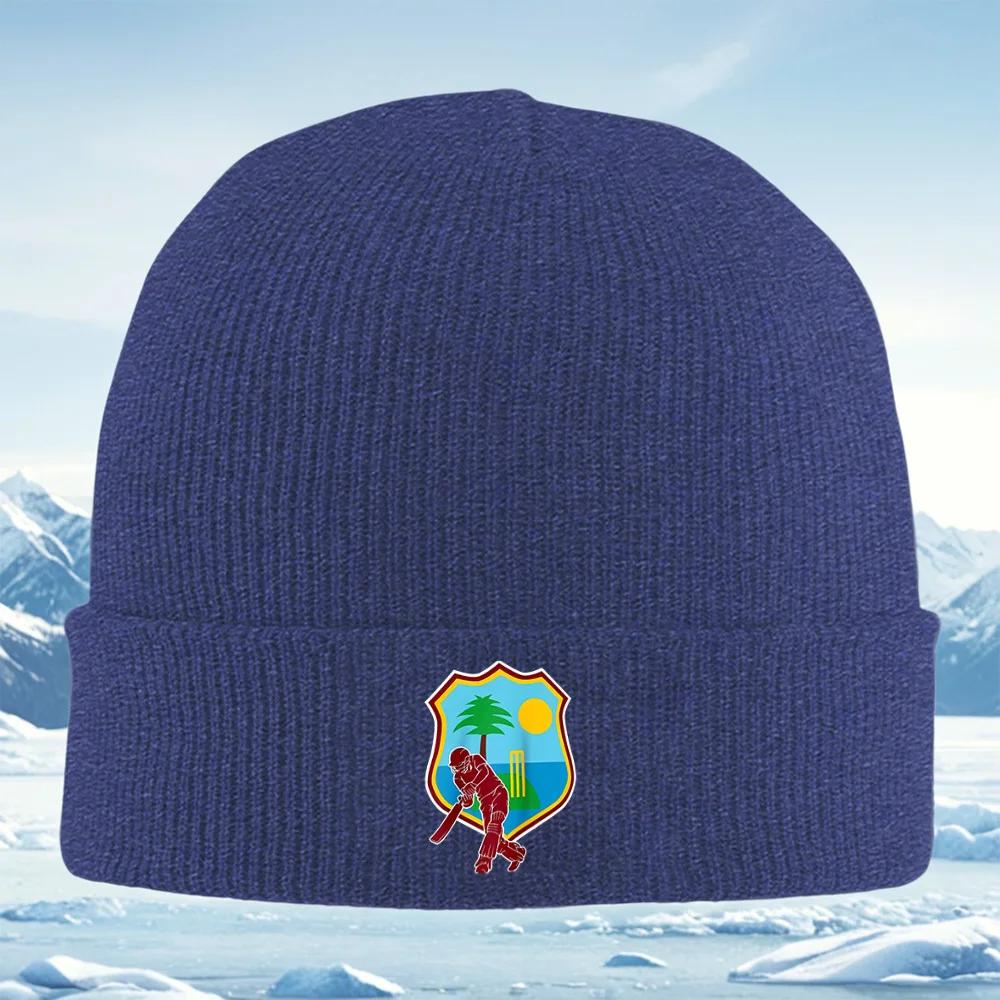 Cricketer Batting Shield Sunshine Palm Tree Unisex Women Unisex Knitted Hat Beanie Pullover Cap Winter Thermal Warm Christmas Outdo