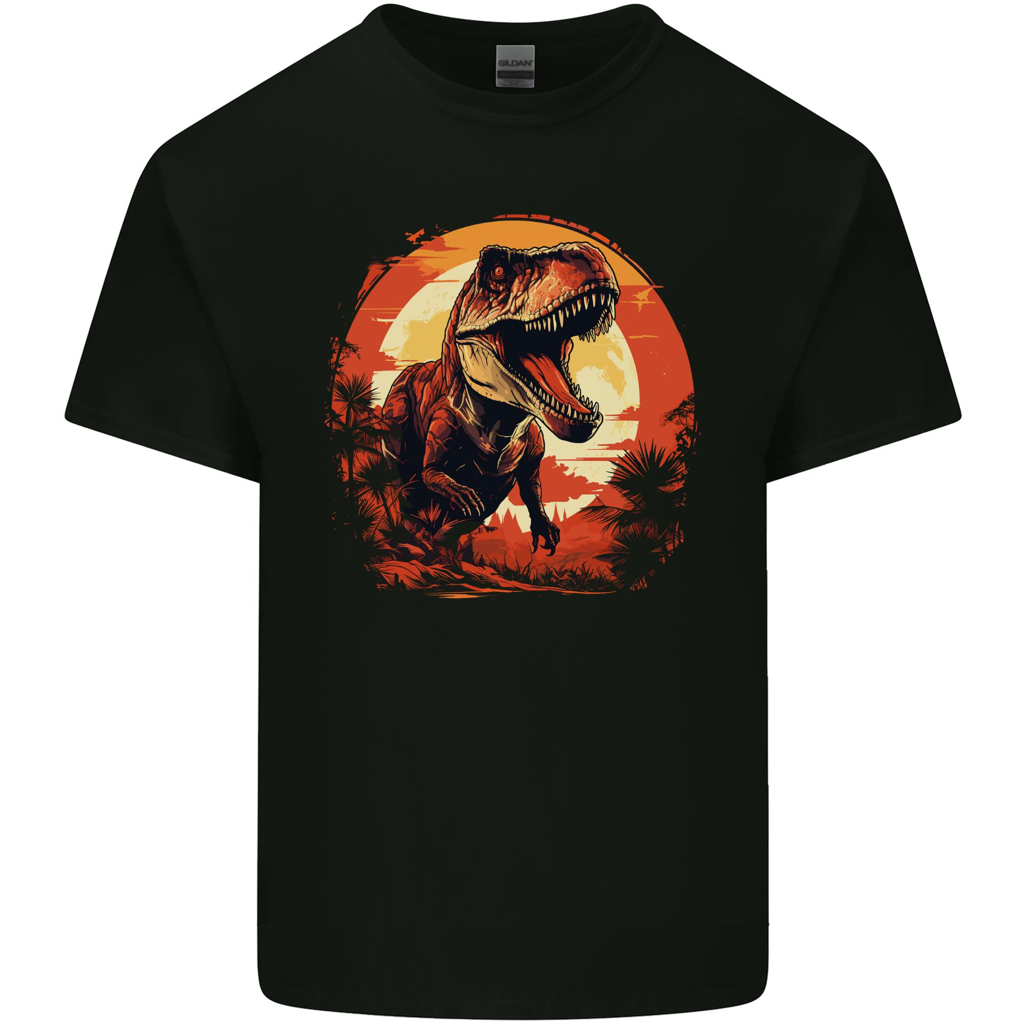 TRex Moon Landscape Dinosaurs Unisexs Light Cotton TShirt S