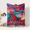 Custom Name Spider-Man Comics Flannel Blanket Throw Blanket Soft Warm Sofa Bed Decor Unique Gift