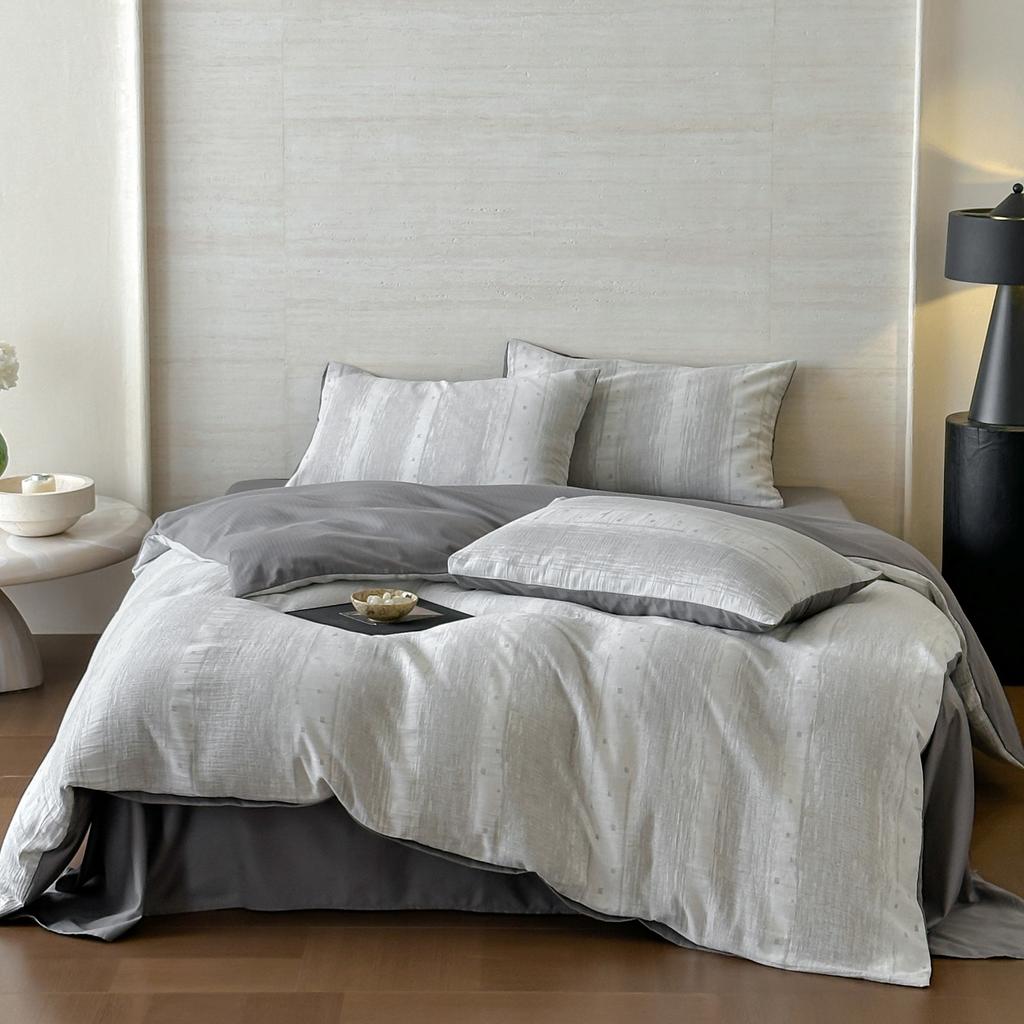 100% Cotton Three-ply Gauze Bedding Set Queen Soft Breathable Queen Duvet Cover Set with Sheets Washed Quilt Cover Pillowcases