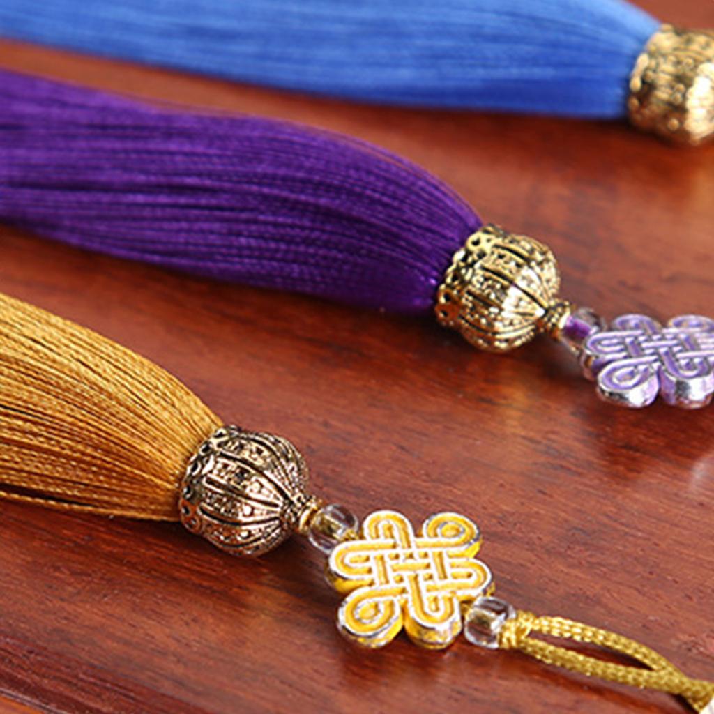 Delikatny ręcznie tkany wisiorek z chińskim węzłem, frędzle, zawieszka-charms dla miłośników kultury tradycyjnej i na wyjątkowe prezenty