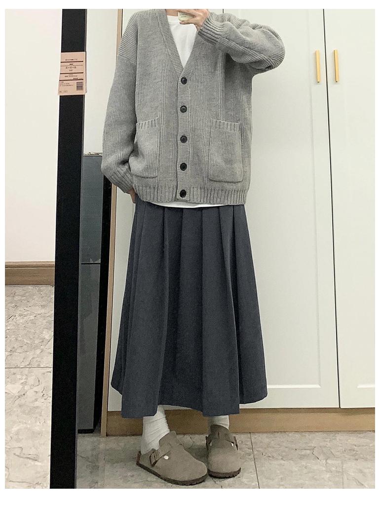 

Plus-Size High-Waisted Wool A-Line Midi Skirt - New Autumn/Winter 2025 Collection M (High Quality) темно-серого