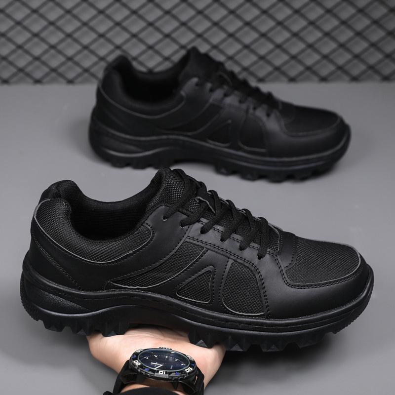 Black Breathable Non-Slip Training Shoes with Thick Wear-Resistant Sole for Outdoors, Running, and Couples