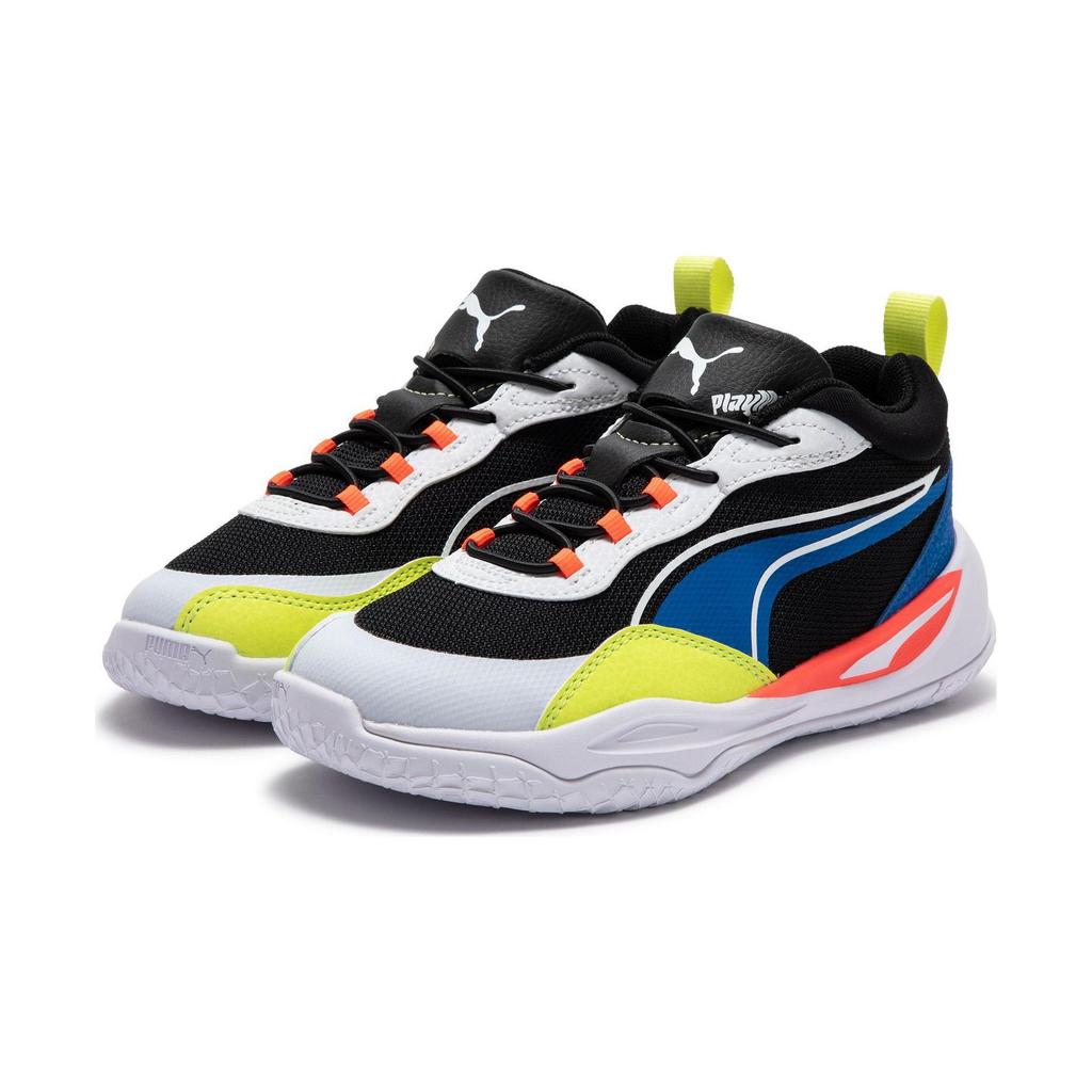 Puma Playmaker Anti-Kick Durable Low-Top Kids Casual Shoes Kids Casual Shoes Black Blue White 387354-04