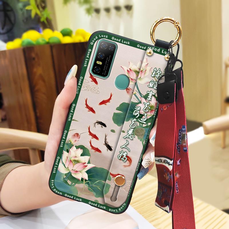 Lanyard Chinese style Phone Case For Doogee N30 Anti-dust Elderly lady Wrist Strap Phone Holder Protective Wristband