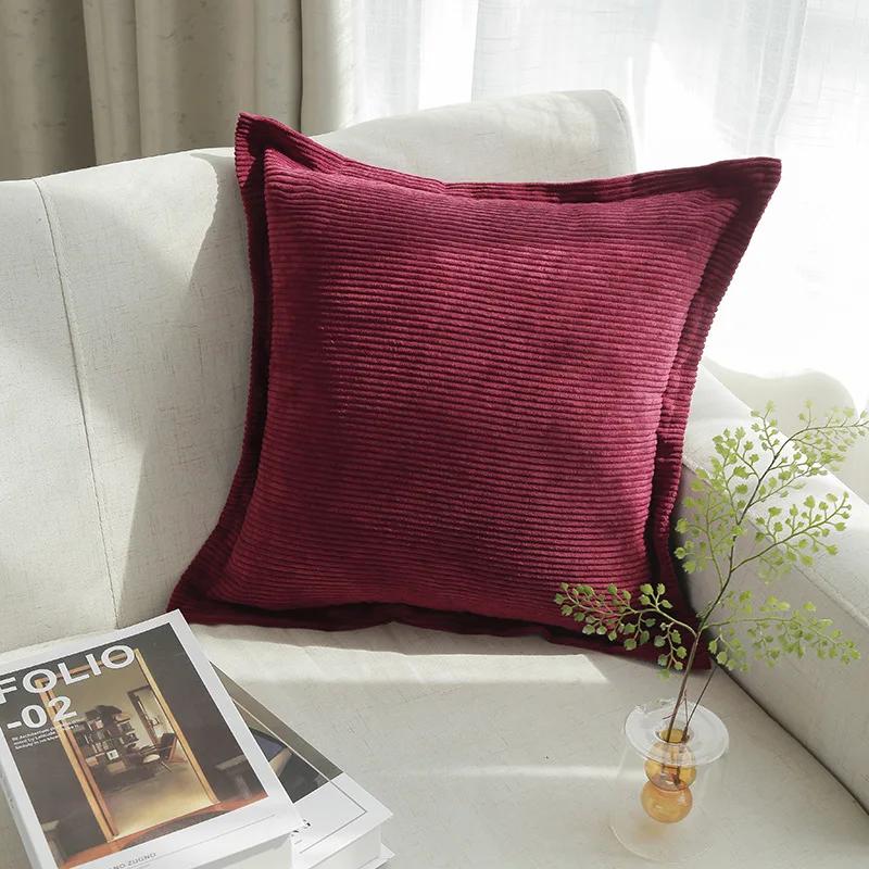 Funda de Cojín Decorativo para Sofá Moderno 30x50/45x45/50x50cm Funda de Cojín para Sofá Rayas Color Sólido Sin Relleno