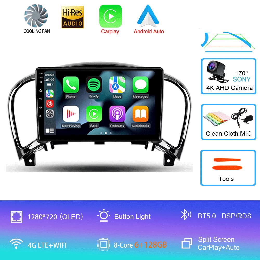Car Radio Android 14 Carplay For Nissan Juke YF15 2010 - 2014 Navigation GPS Multimedia Video Player WiFi+4G Stereo DSP Video BT