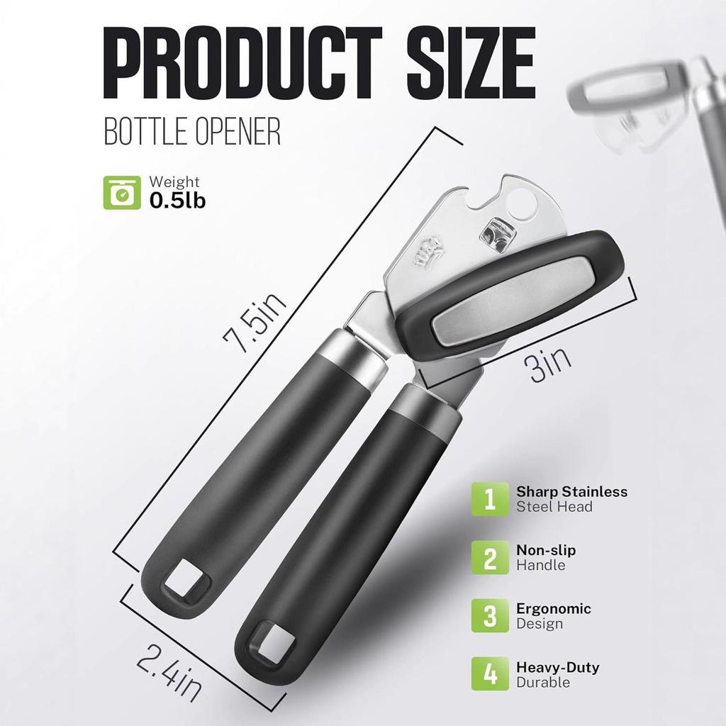 Stainless Steel Multifunctional Can & Bottle Opener - Versatile Kitchen Gadget
