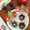 Bow Mini Wreath Keychain Cartoon Christmas Brooch Cute Christmas Pendant  Car Key Pendant