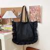 Vintage Women Tote Bags French Style Ruffles Elegant Sac A Main Femme Large Capacity Light Thin Shoulder Bolso Mujer Handbags