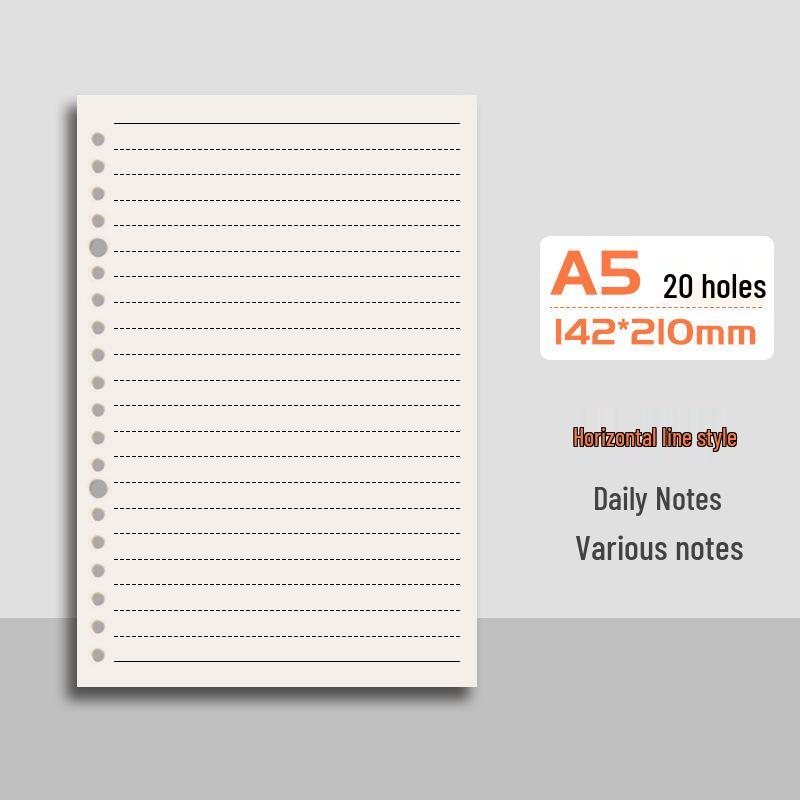 B5 Soft-Grip Loose-Leaf Notebook, Removable Square Grid, A4/A5, Thick Shell, Ideal for Postgrad Exam Preparation