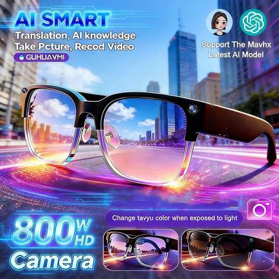 2026 Neue KI-Smart-Brille 800W HD-Kamera Brille Fotoerkennung Videoaufnahme Übersetzung Anruf Wasserdichte Sonnenbrille Herren Damen