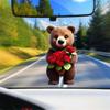 Cartoon Cute Style Bear Rose Christmas Tree Acrylic Car Decoration For Festive Cheer
