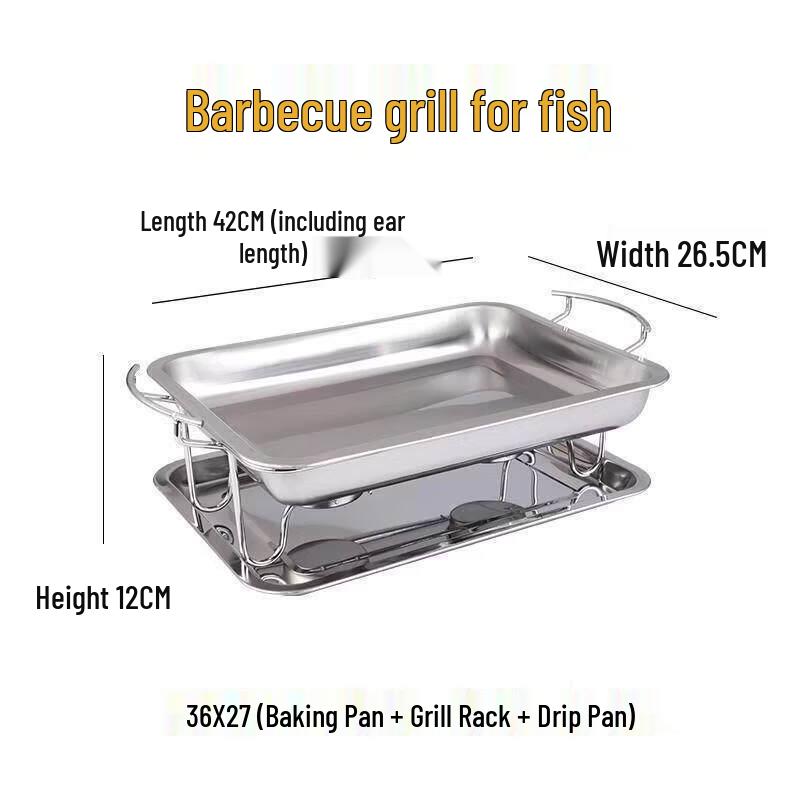 

Commercial Grilled Fish Pan and Rack Set