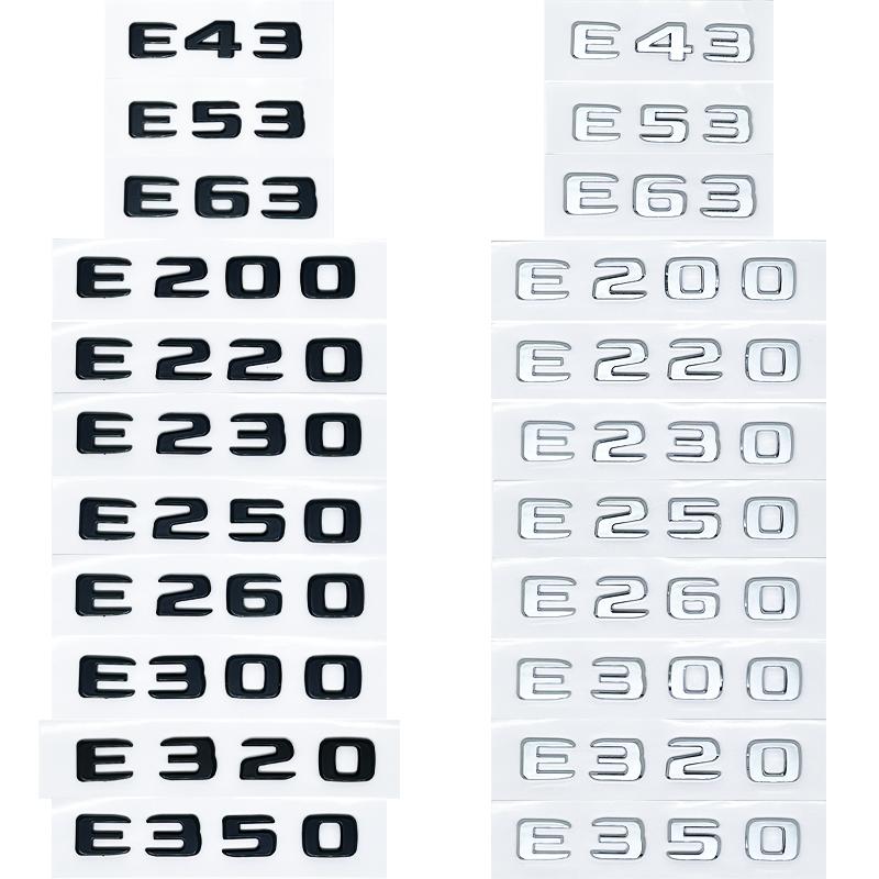 Rstcl5 3D Logo Chrome ABS E200 E300 E320 E220 Emblem Letters Sticker Car Trunk Badge for E-Class 220 200 300 W21