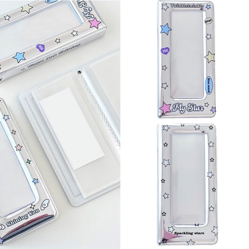 Large Capacity Card Holders for Collector with Colorful Star Pattern Photo Booth Frame Album Photo Strips Holders Binder